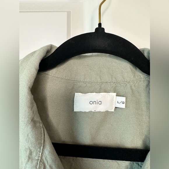 Onia Men’s Air Linen Convertible Vacation Shirt Sage (Size L) - Picture 5 of 8
